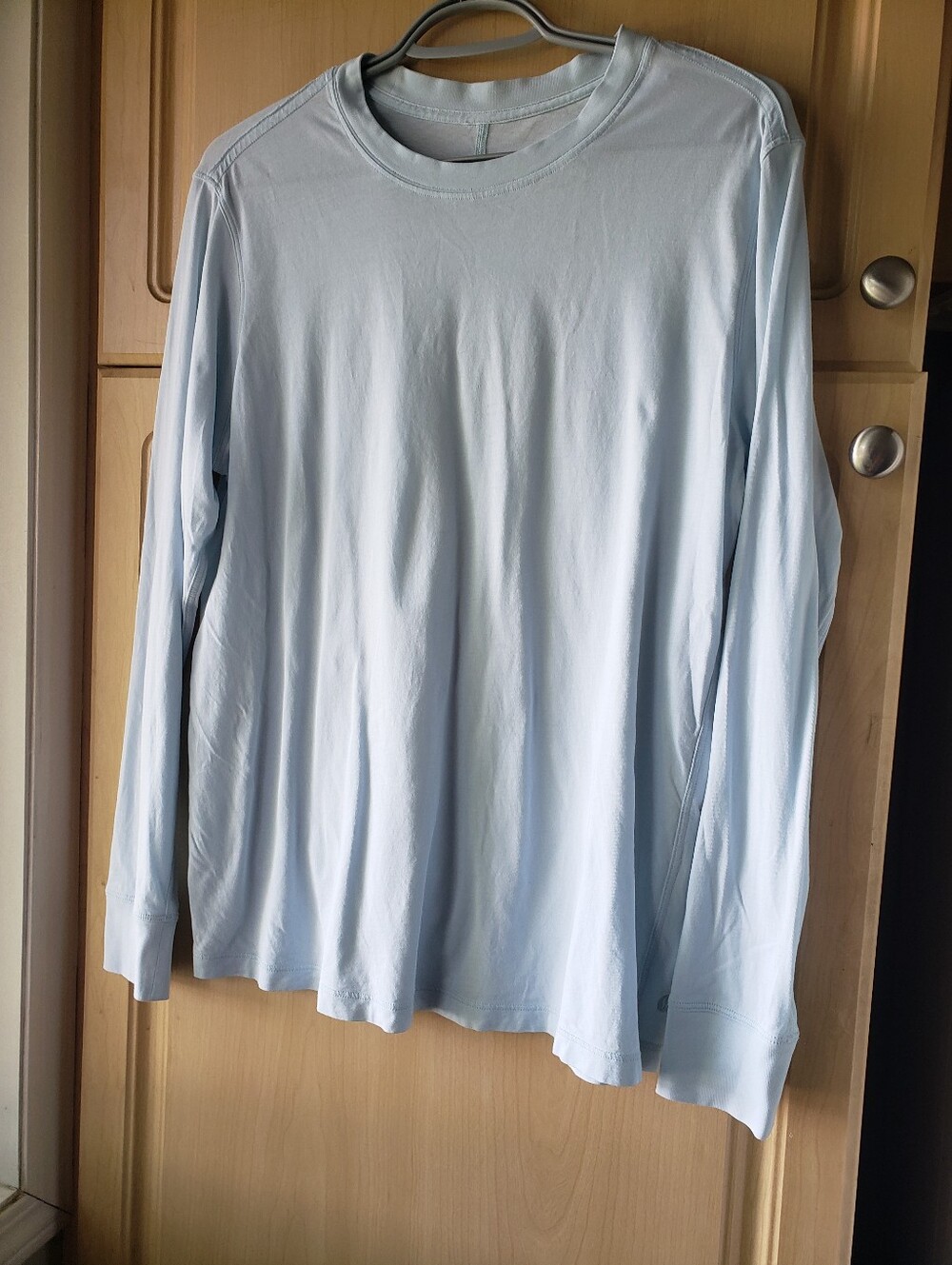 Lululemon Pima Cotton Light Blue Long-Sleeve Crewneck Shirt